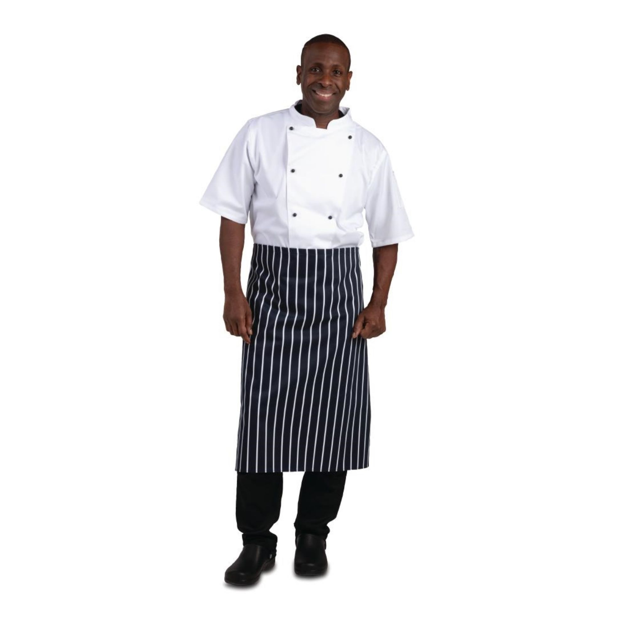 Picture of Whites Butchers Waist Apron Blue and White Stripe