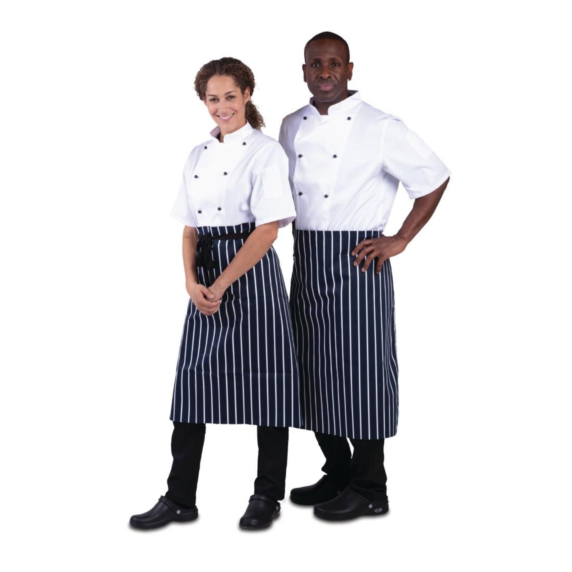Picture of Whites Butchers Waist Apron Blue and White Stripe