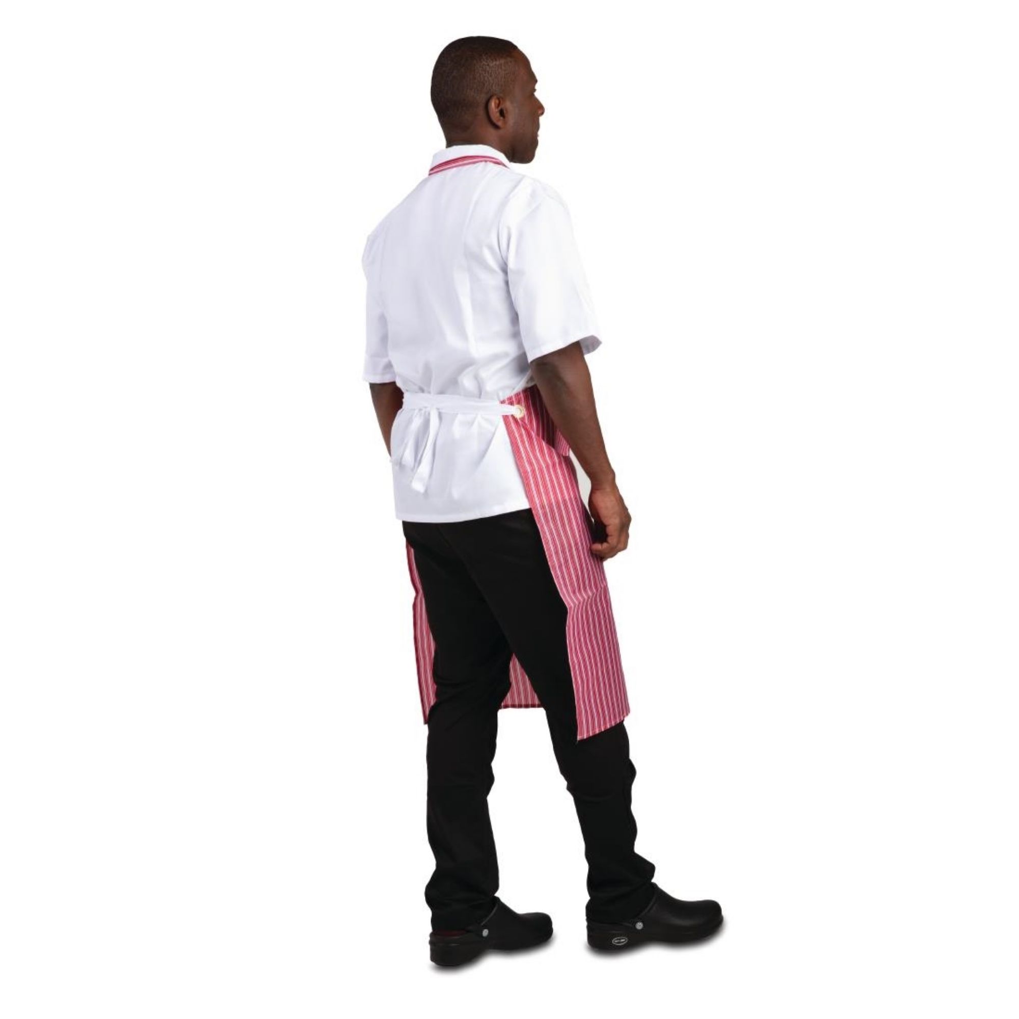Picture of Whites Water Resistant Bib Apron Red And White Stripe