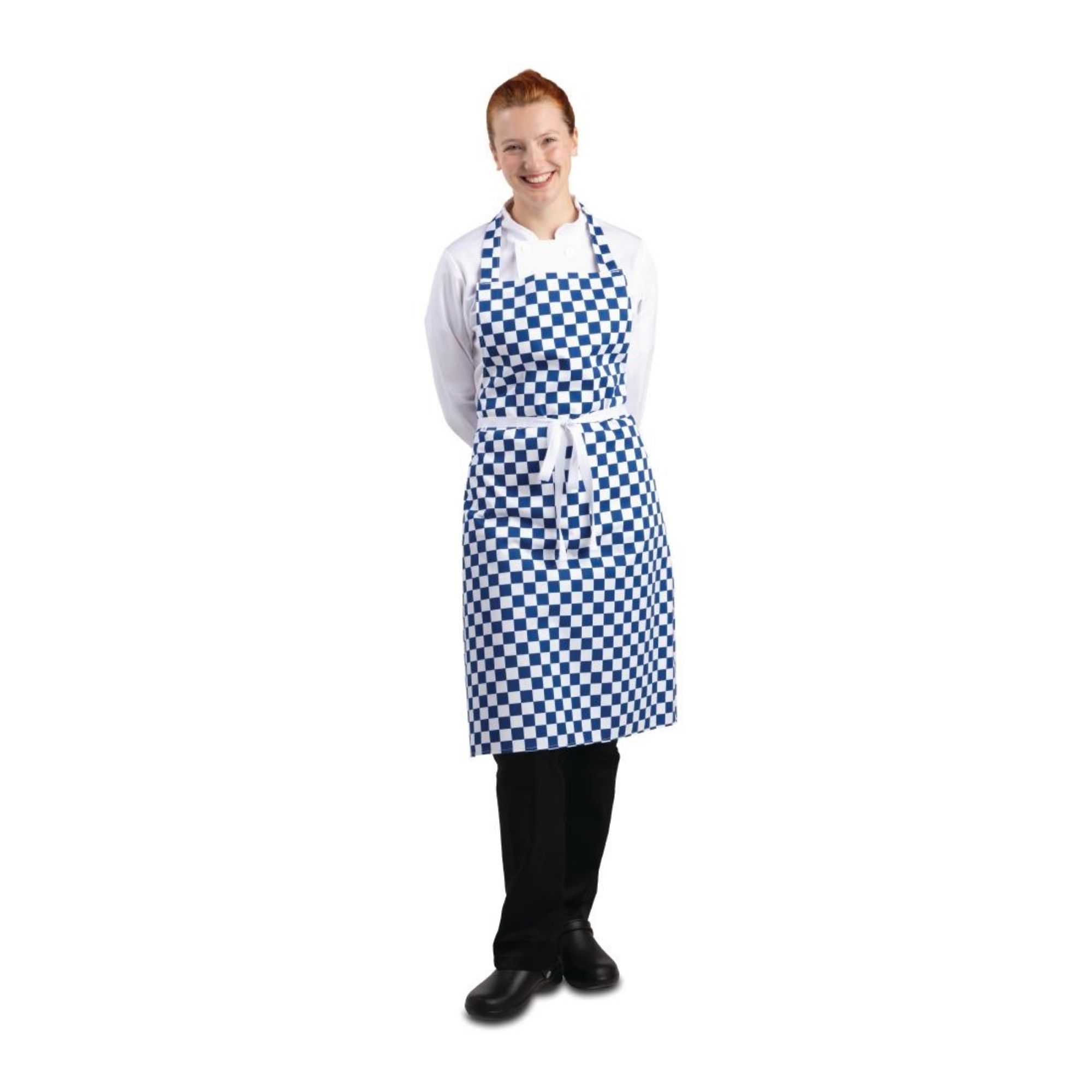 Picture of Whites Bib Apron Blue And White Check