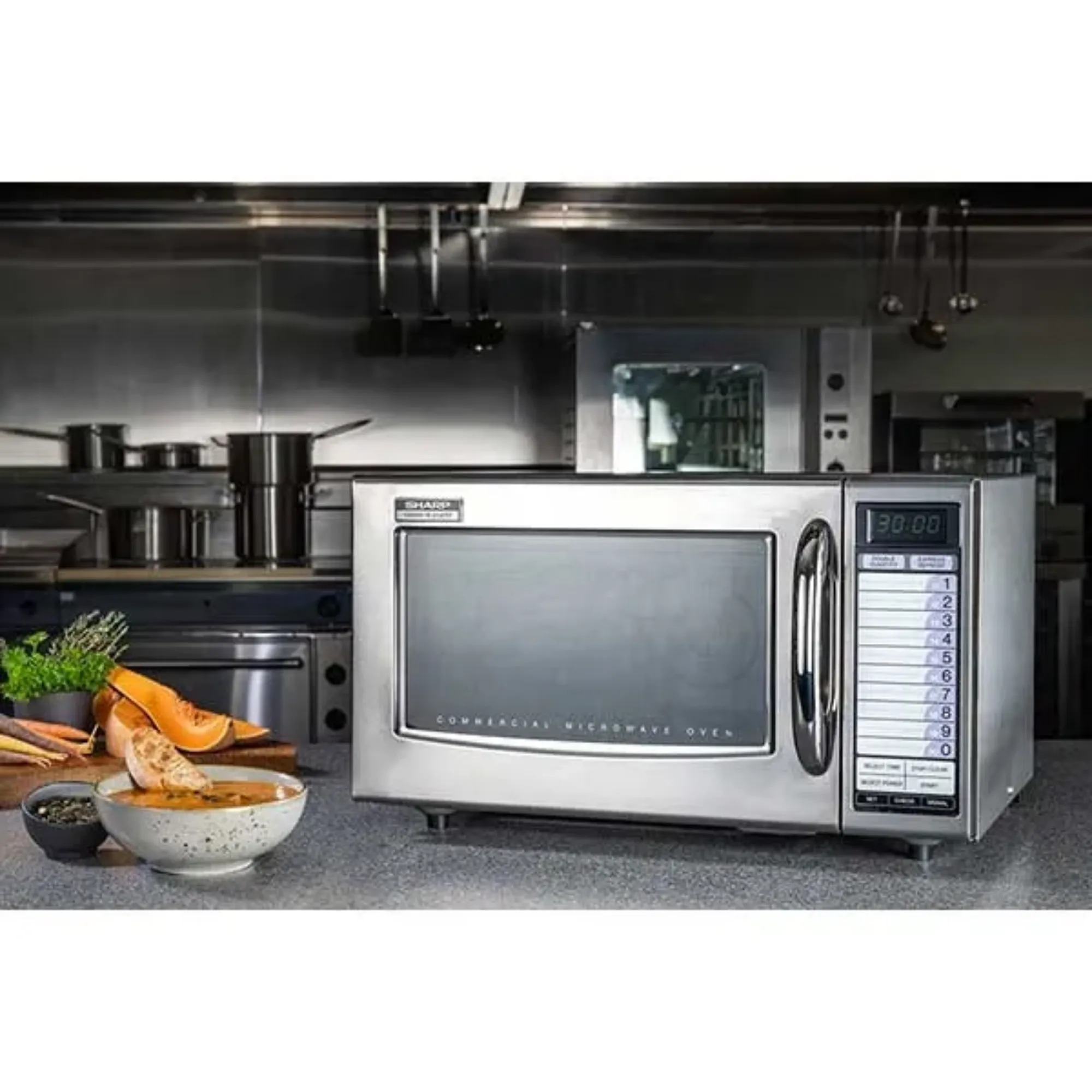 Picture of Sharp R21AT 1000 Watt Medium Duty Commercial Microwave, 1000W
