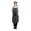 Picture of Whites Bib Apron Butchers Stripe Black - A935