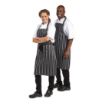 Picture of Whites Bib Apron Butchers Stripe Black - A935