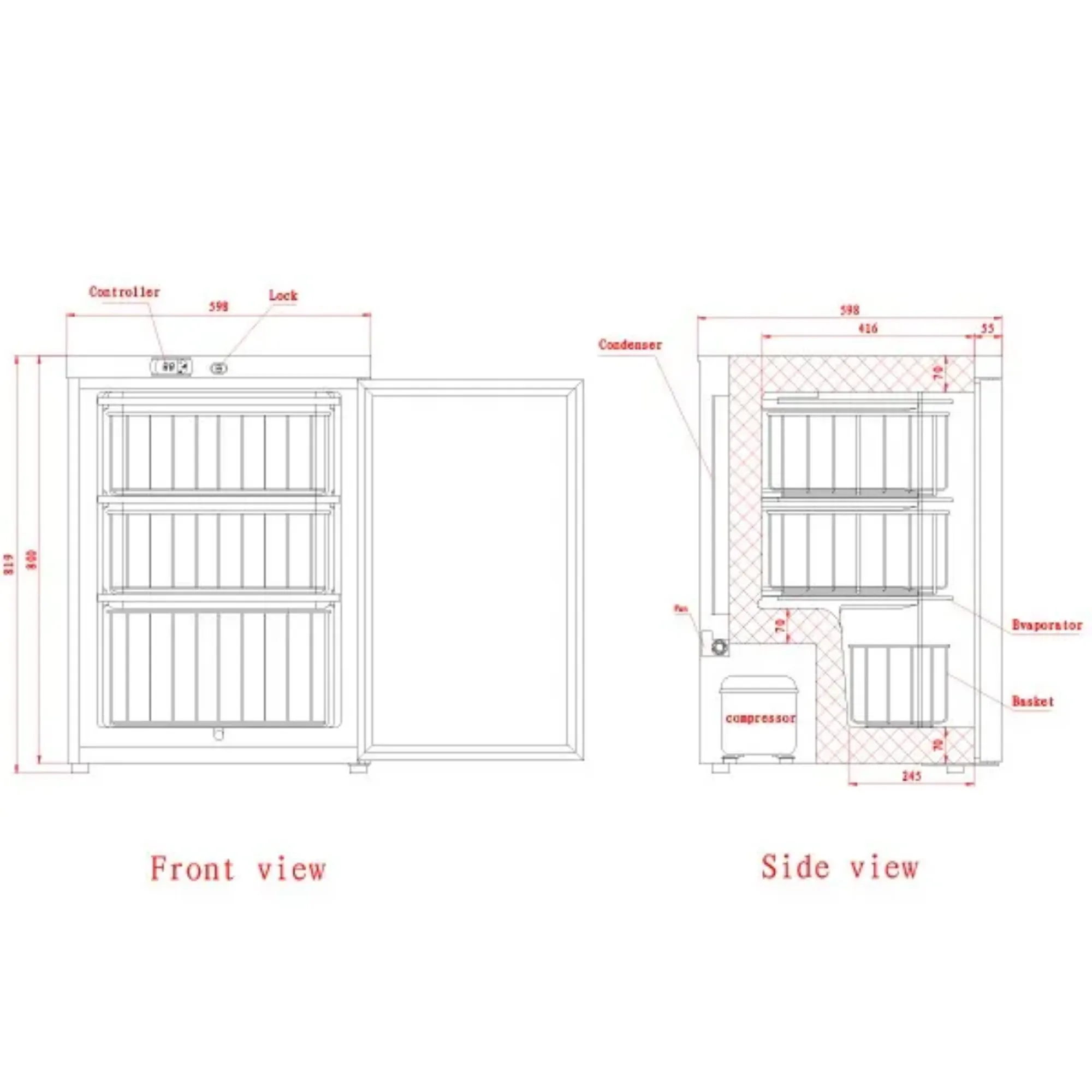Picture of BLIZZARD Single Door Under Counter Freezer White Laminated UCF140WH