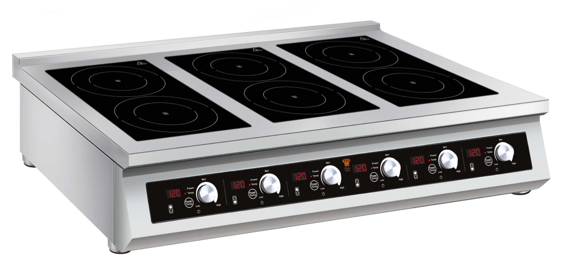 Picture of Chefsrange BE70IH6-5 70 Line Counter Top 6 Ring Induction Hob - 6 X 5Kw Power - BE70IH6-5