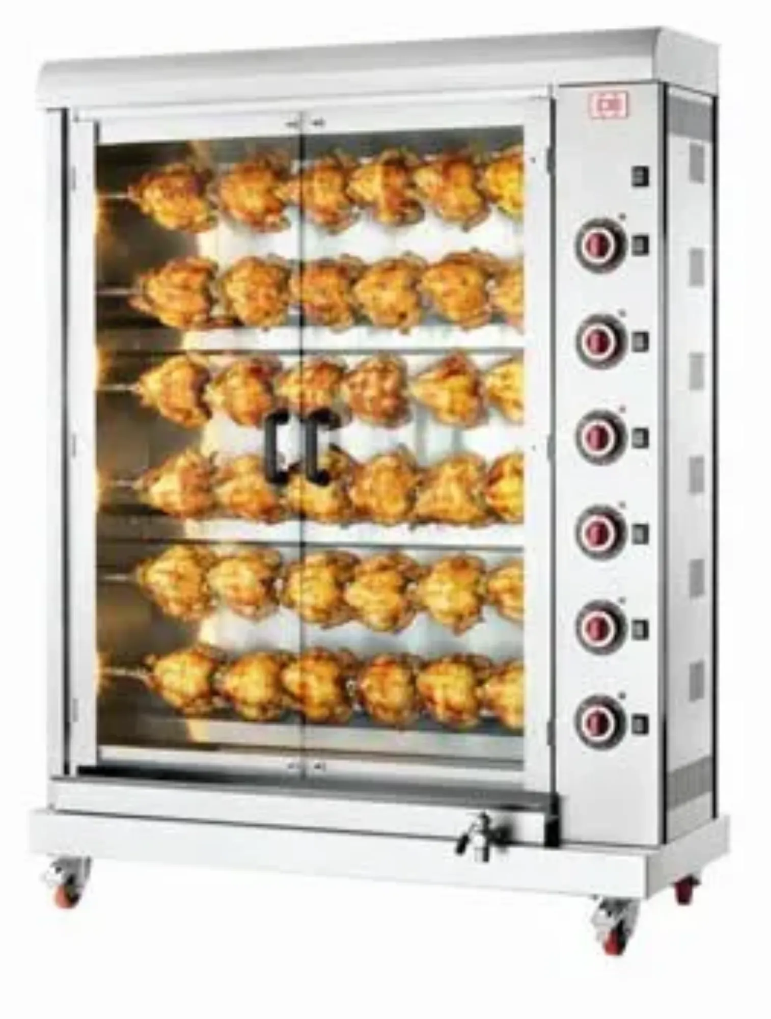 Picture of CB E36PB-S6 - Low Height - 6 Spit 36 Bird Electric Chicken Rotisserie - CBE36PBS6