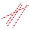Picture of Fiesta Compostable Paper Straws Red Stripes (Pack of 250) - DE927