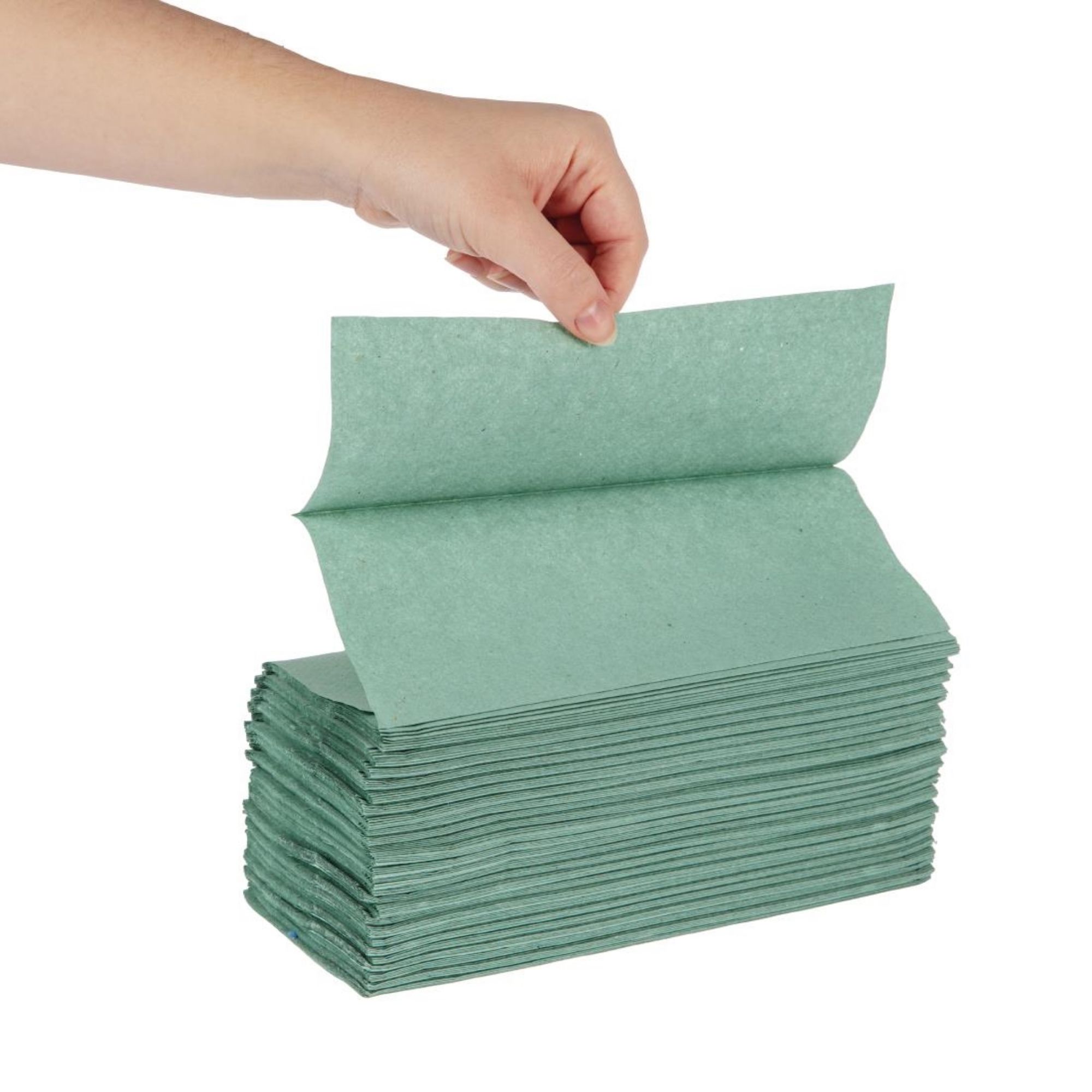 Picture of Jantex Z Fold Paper Hand Towels Green 1-Ply 3000 Sheets