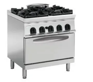 Picture of Tecnoinox PFG8V9 Heavy Duty 4 Burner Range With Electric Fan Oven