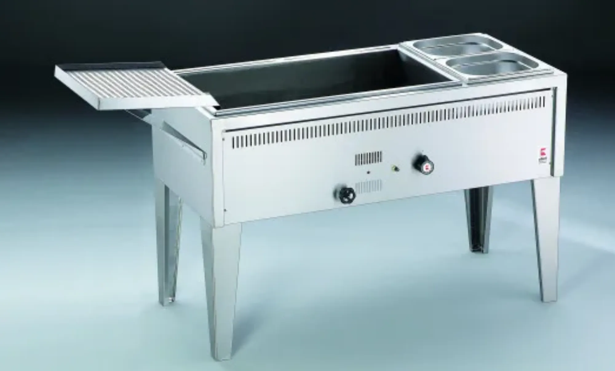 Picture of Ubert SFF13002 - 28 Ltr Gas Flat Bottom Fish Fryer With Batter Basin - SFF13002