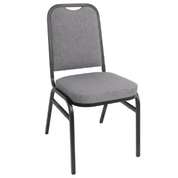 Picture of Bolero Square Back Banquet Chairs Black & Grey (Pack of 4)