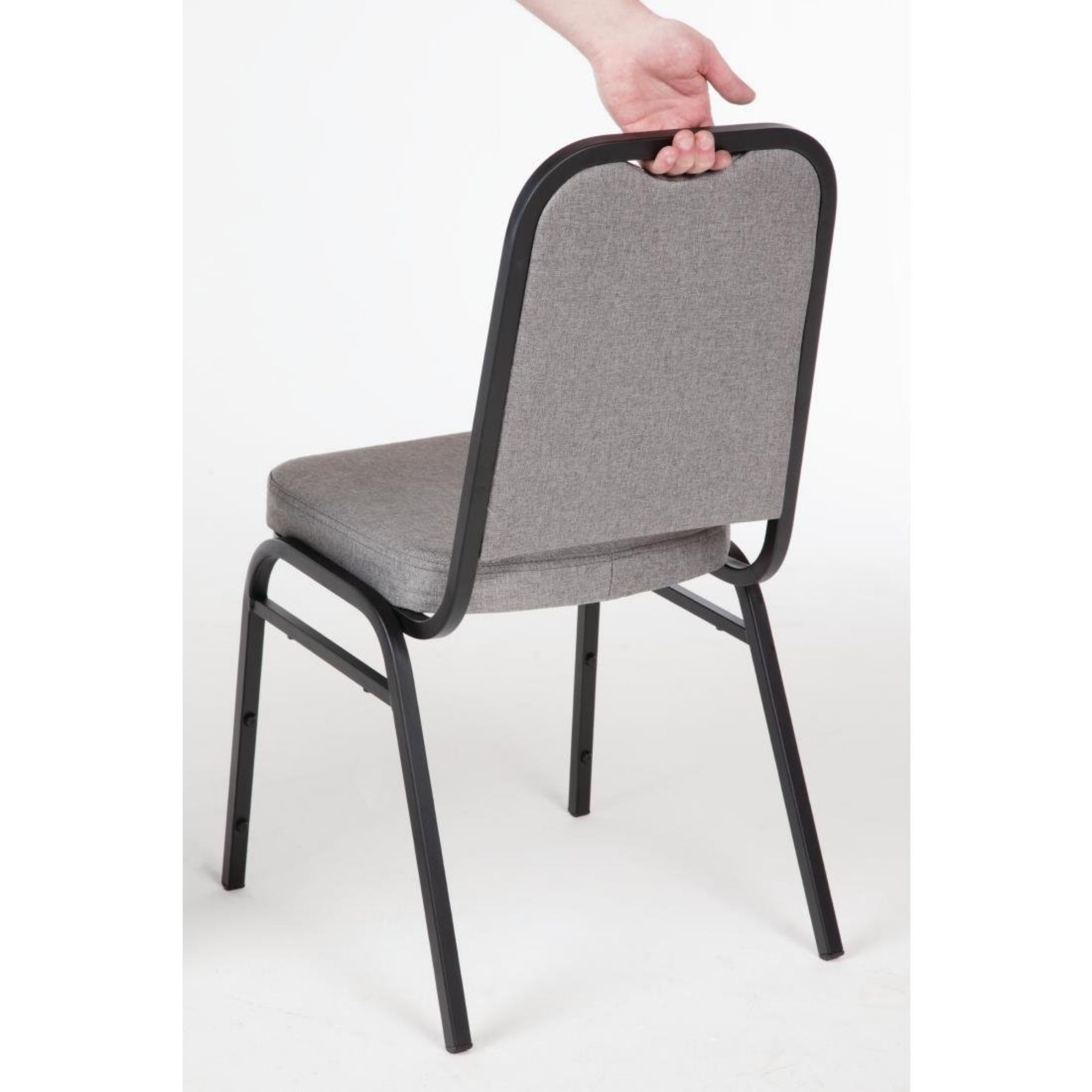 Picture of Bolero Square Back Banquet Chairs Black & Grey (Pack of 4)