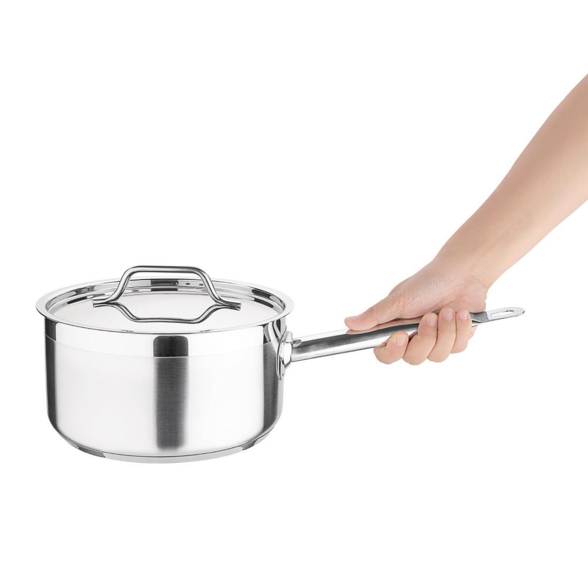 Picture of Nisbets Essentials Stainless Steel Saucepan With Lid 20cm