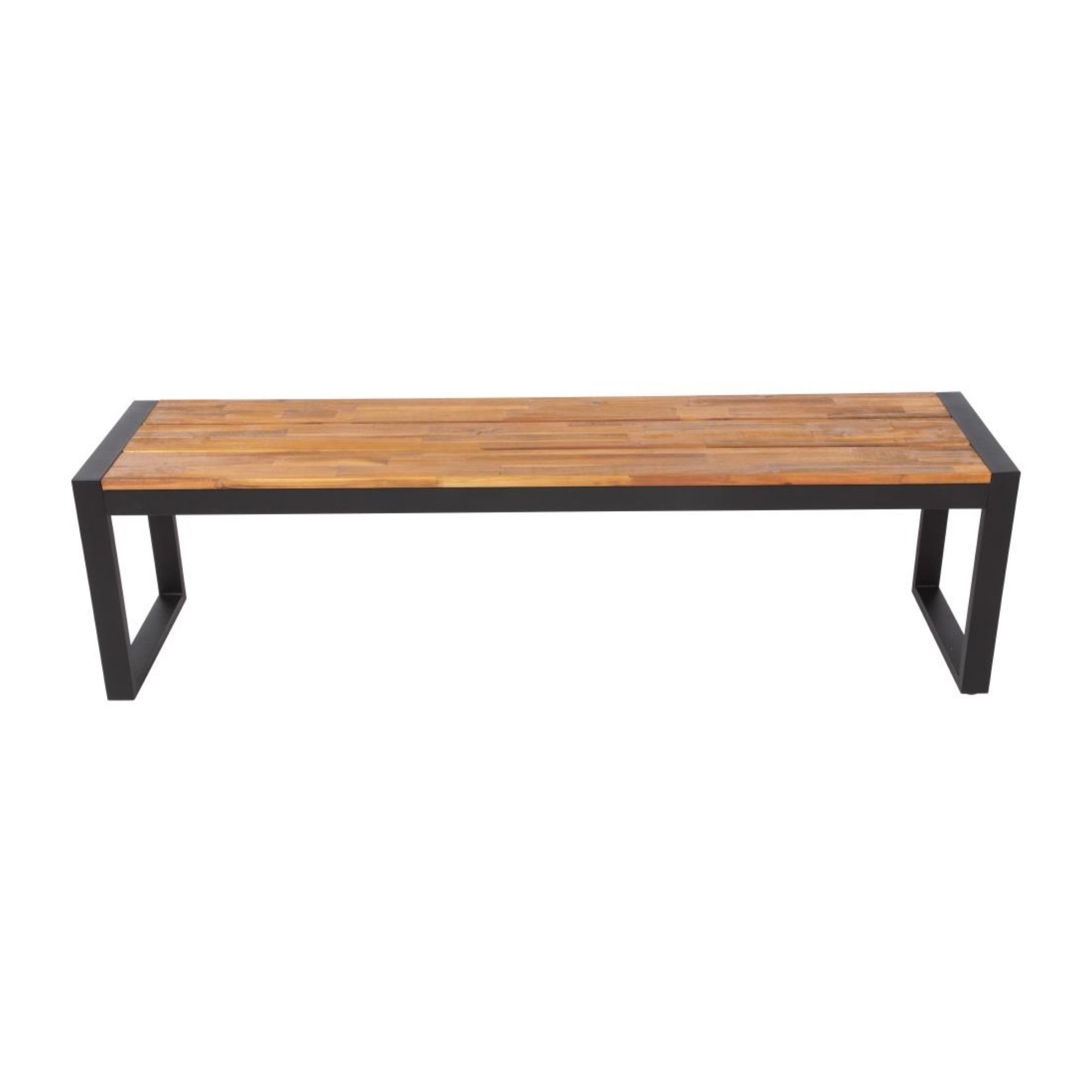 Picture of Bolero Acacia Wood and Steel Industrial Benches 1600mm (Pack of 2)