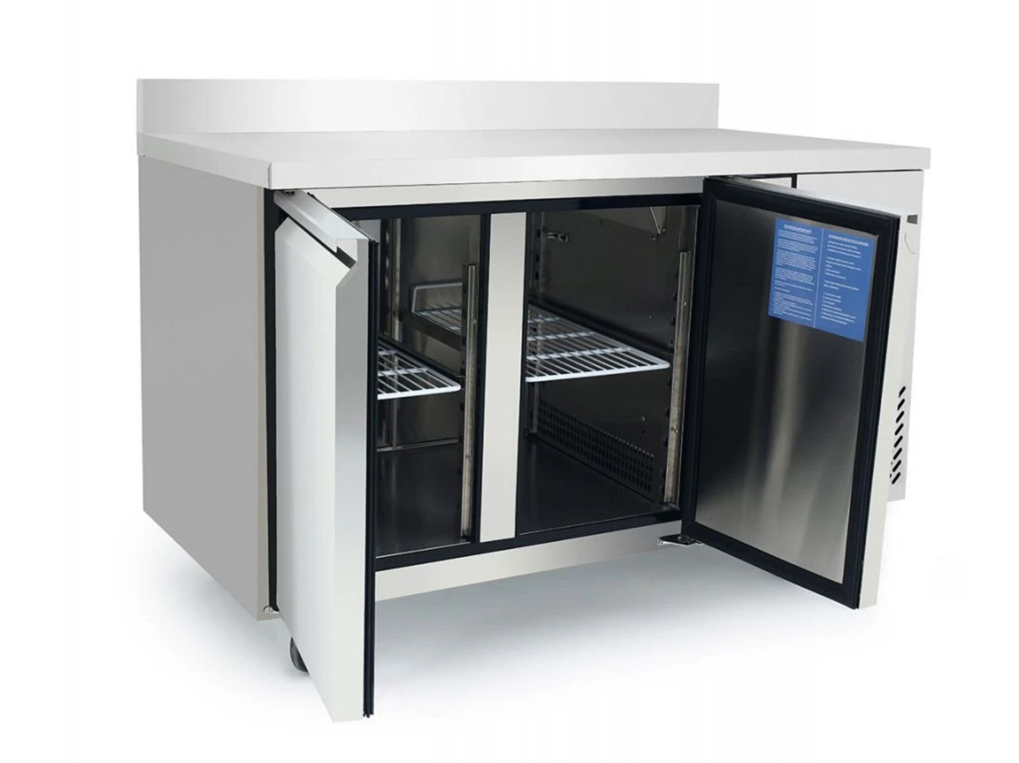Picture of Atosa EPF3462HDSB 2 Door Preparation Counter Freezer with Splash Back, 280 Litres