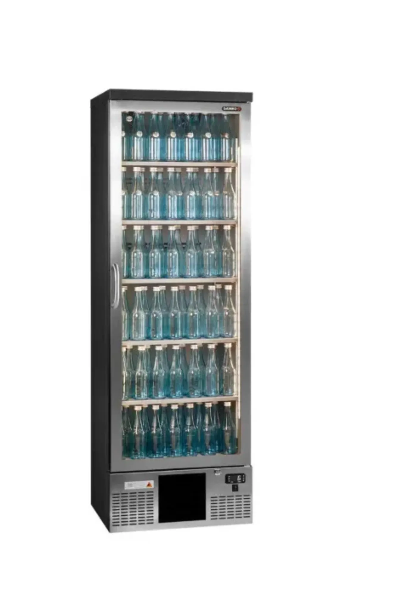 Picture of Gamko Maxiglass MG3/300LGCS Left Hand Hinged Stainless Steel Frame Glass Door Upright Bottle Cooler 300 Litres - MG3-300LGCS