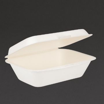 Picture of Fiesta Compostable Bagasse Hinged Food Containers 182mm