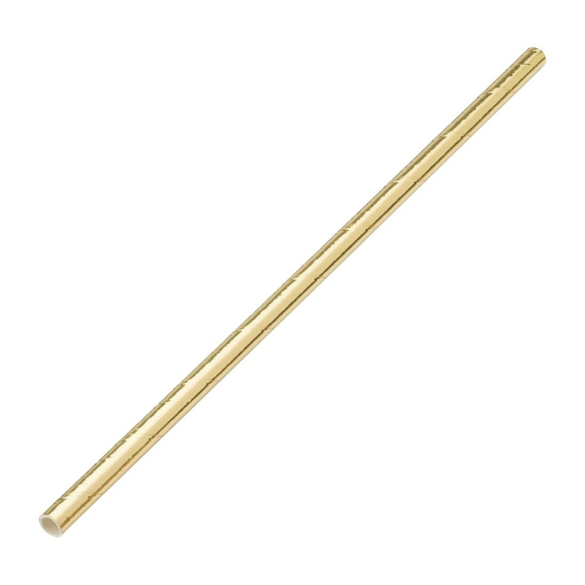 Picture of Utopia Biodegradable Paper Straws Gold (Pack of 250) - DW192