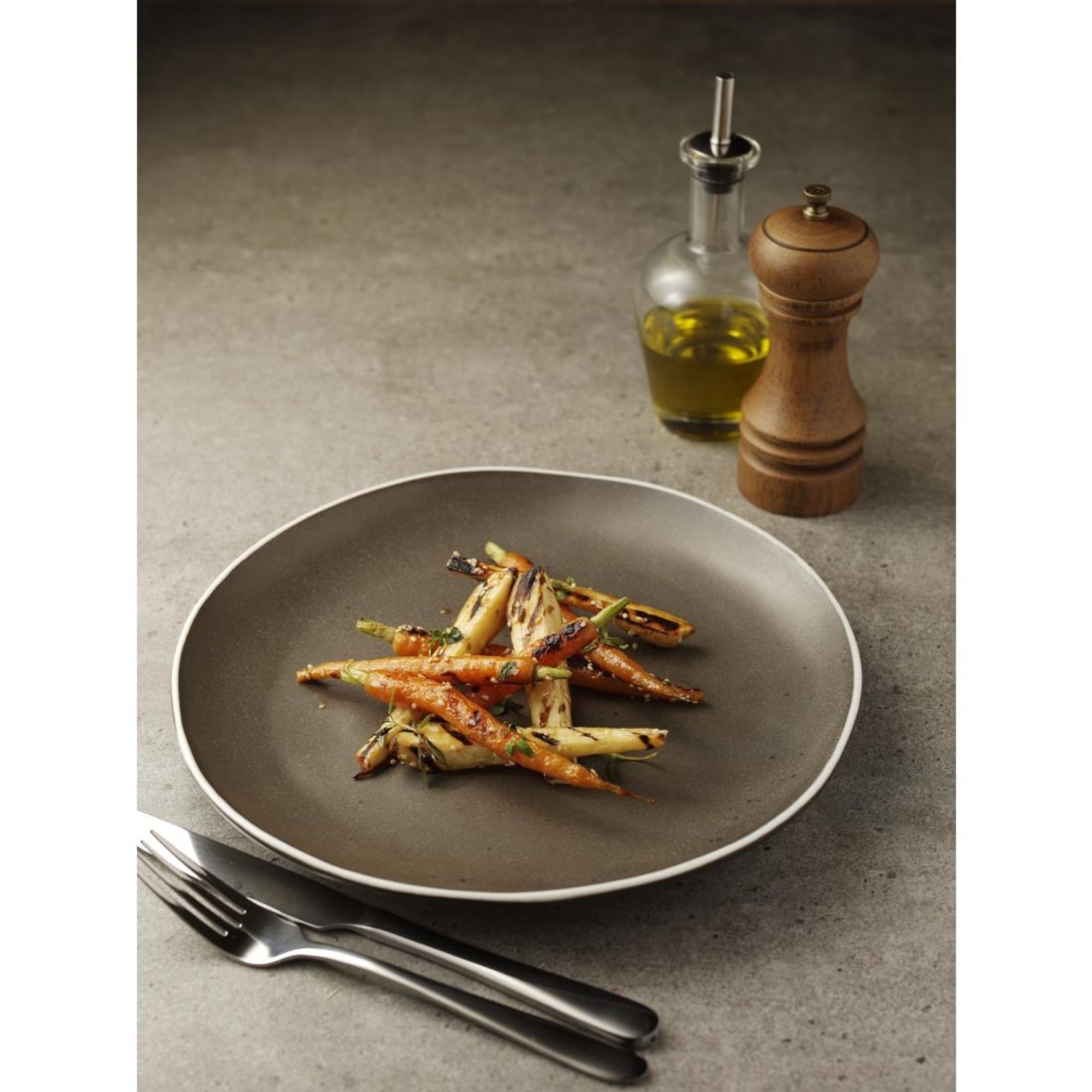Picture of Olympia Chia Plates Charcoal 270mm (Pack of 6)