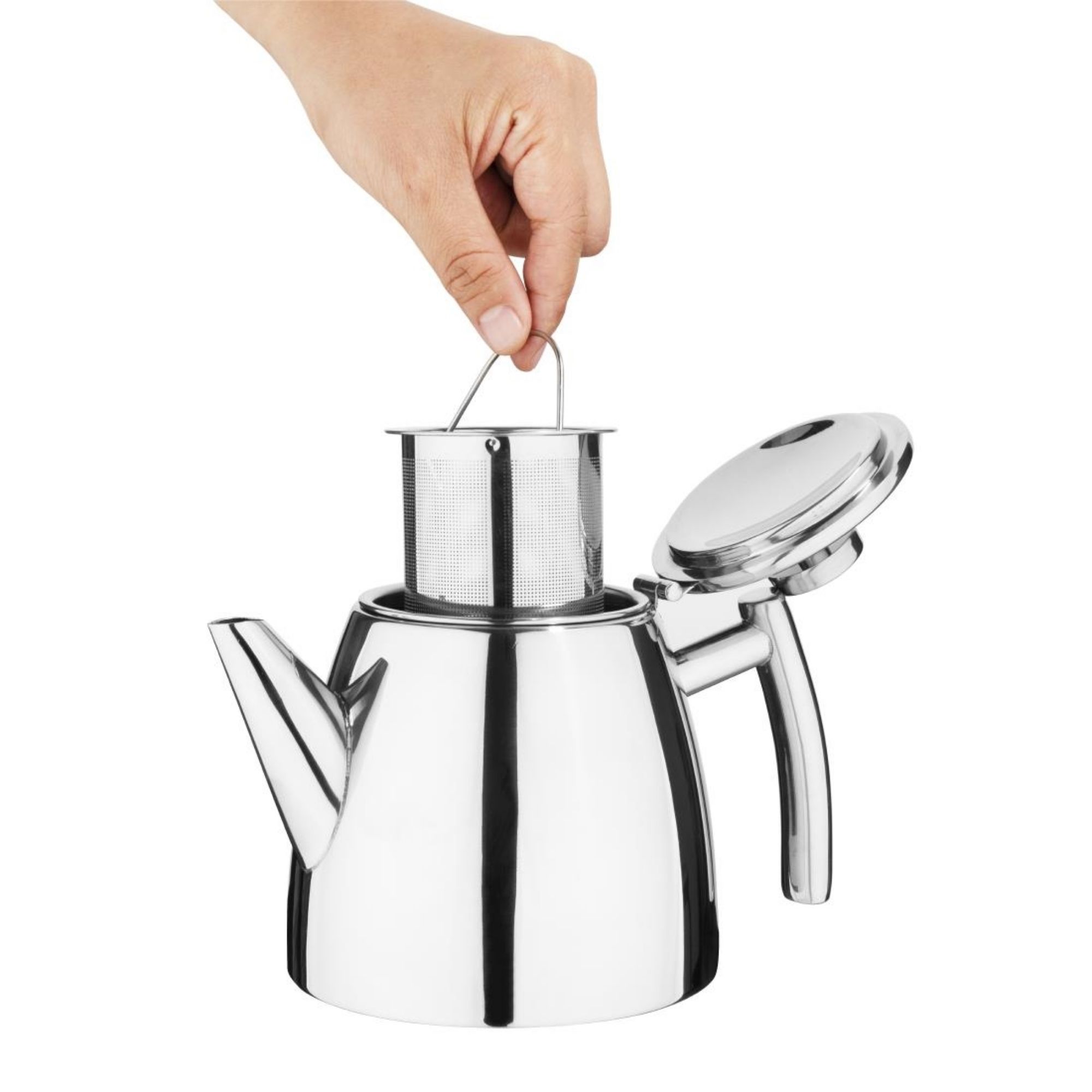 Picture of Olympia Conical Insulated Stainless Steel Teapot with Filter 600ml