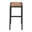 Picture of Bolero Black Steel & Acacia Wood Bar Stools (Pack of 2) - DS156