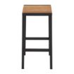 Picture of Bolero Black Steel & Acacia Wood Bar Stools (Pack of 2) - DS156