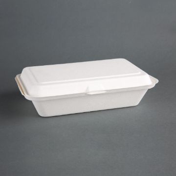 Picture of Fiesta Compostable Bagasse Hinged Food Containers 248mm
