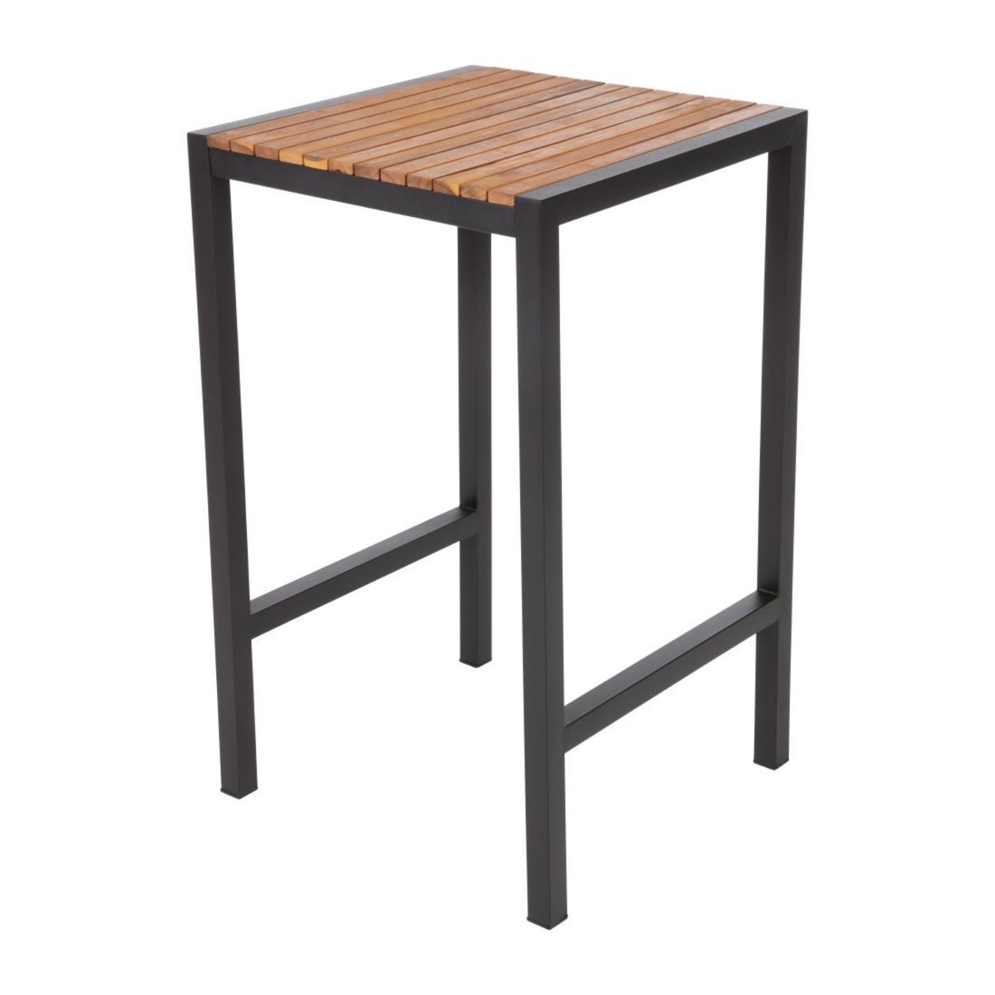 Picture of Bolero Square Steel and Acacia Bar Table 600mm
