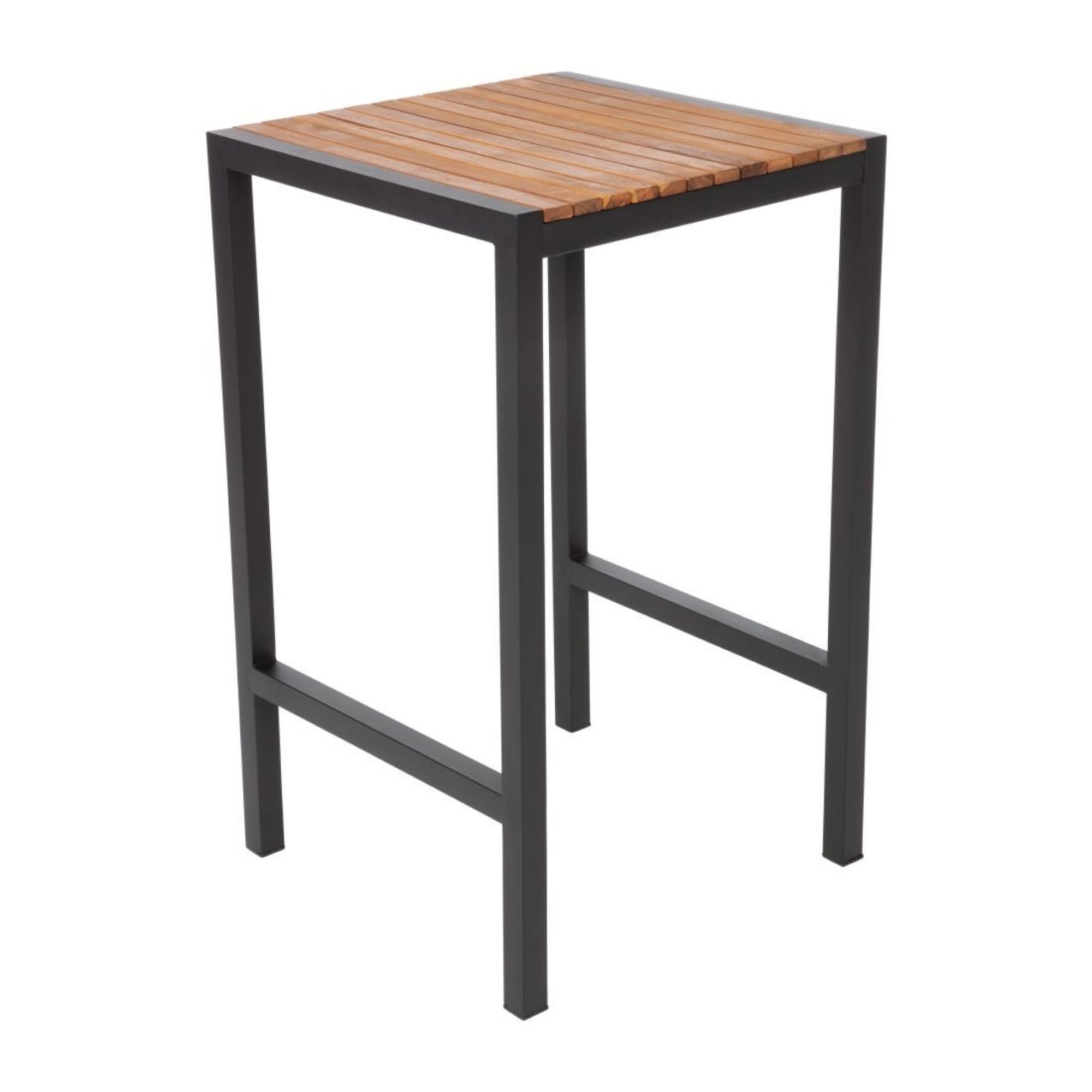 Picture of Bolero Square Steel and Acacia Bar Table 600mm
