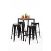 Picture of Bolero Square Steel and Acacia Bar Table 600mm - DS155