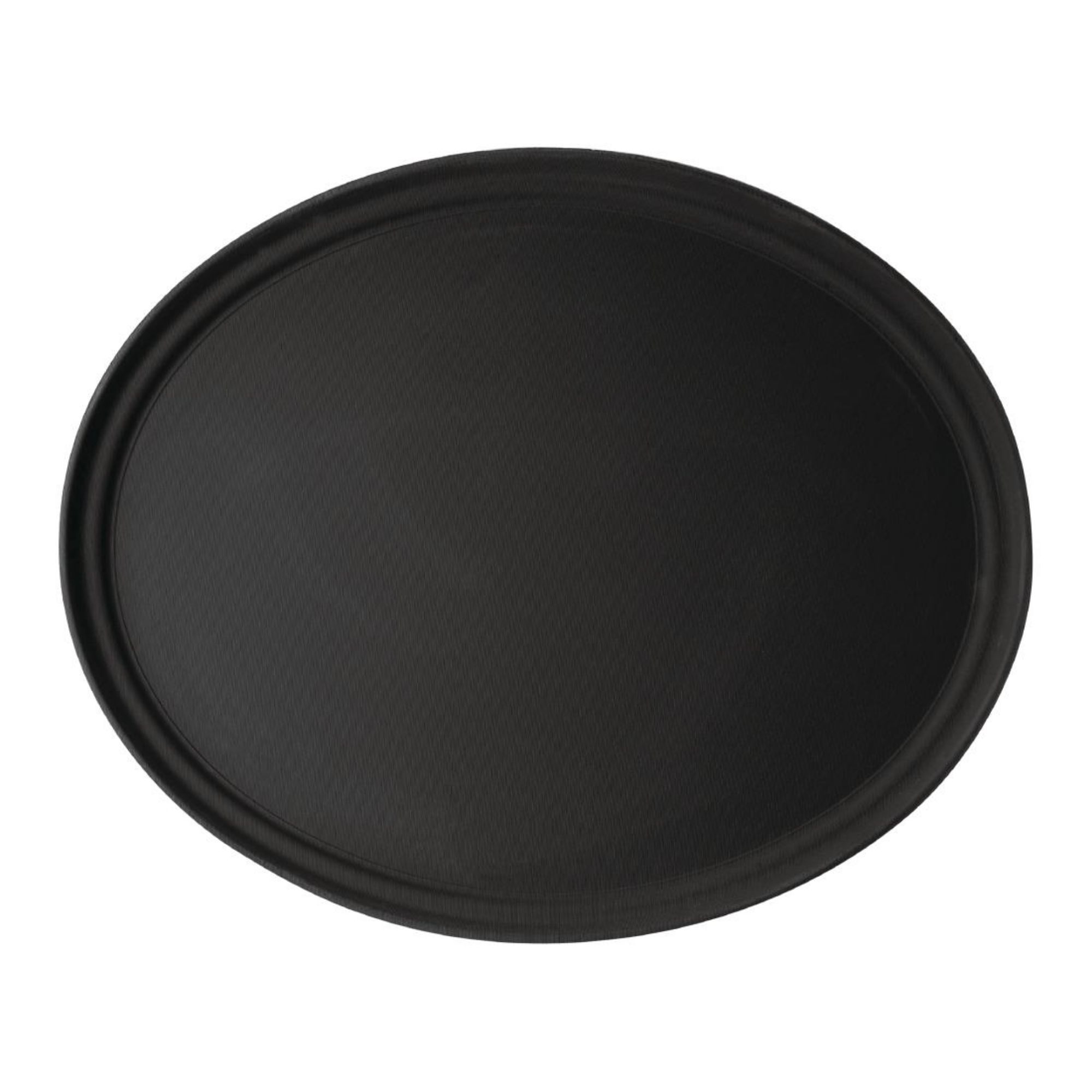 Picture of Cambro Camtread Large Fibreglass Oval Non-Slip Tray Black 600mm