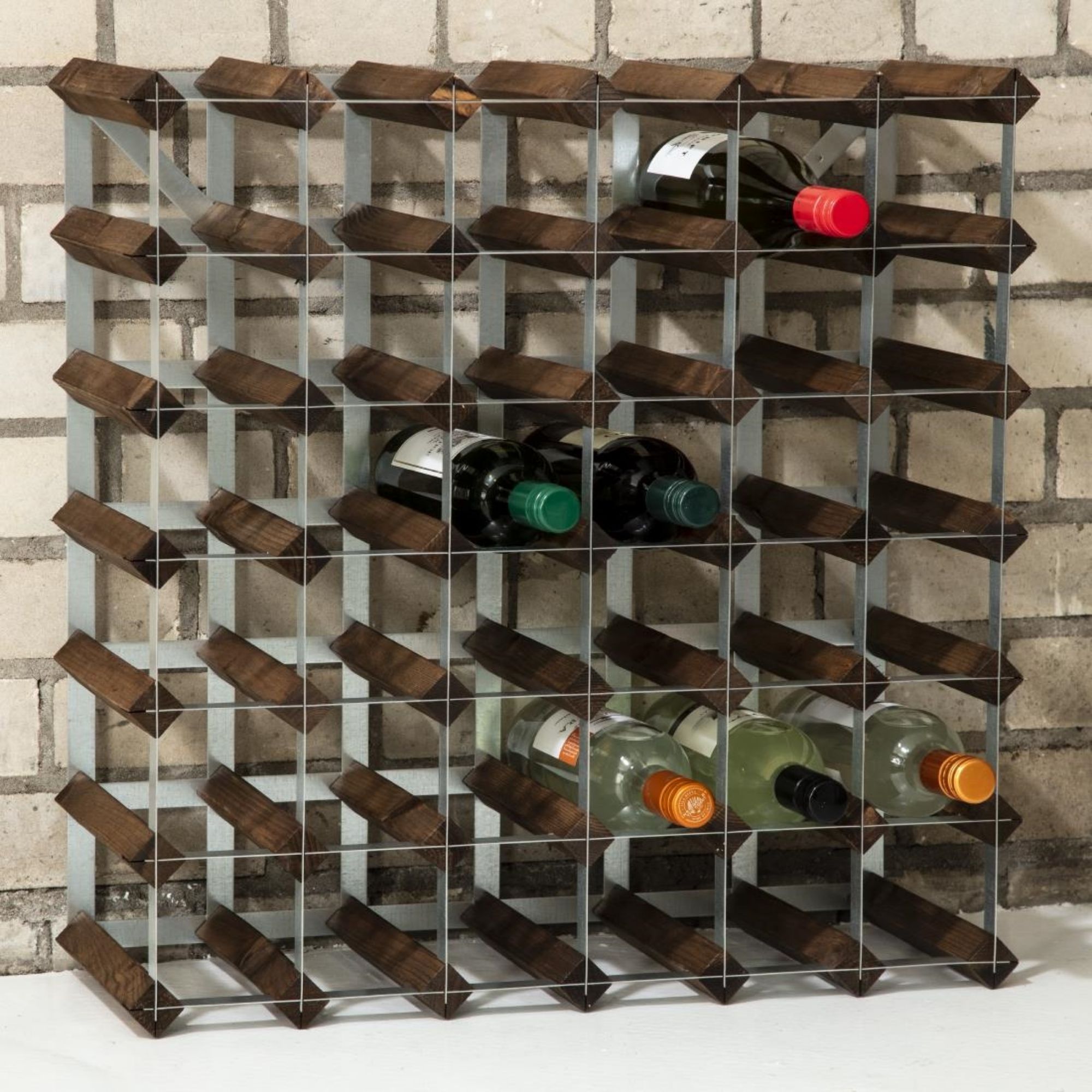 Picture of Wine Rack Dark Wood 42 Bottle