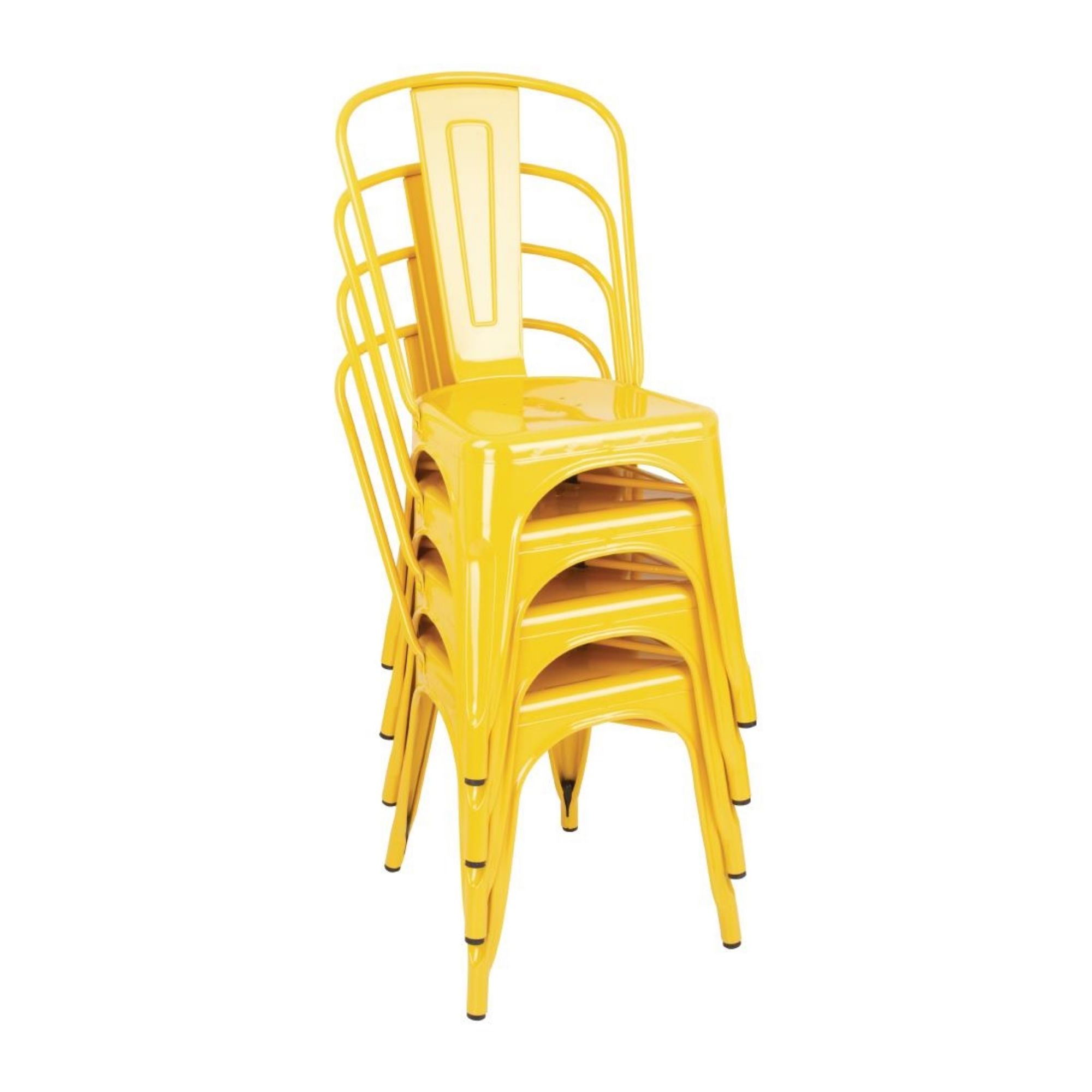 Picture of Bolero Bistro Steel Side Chairs Yellow (Pack of 4)