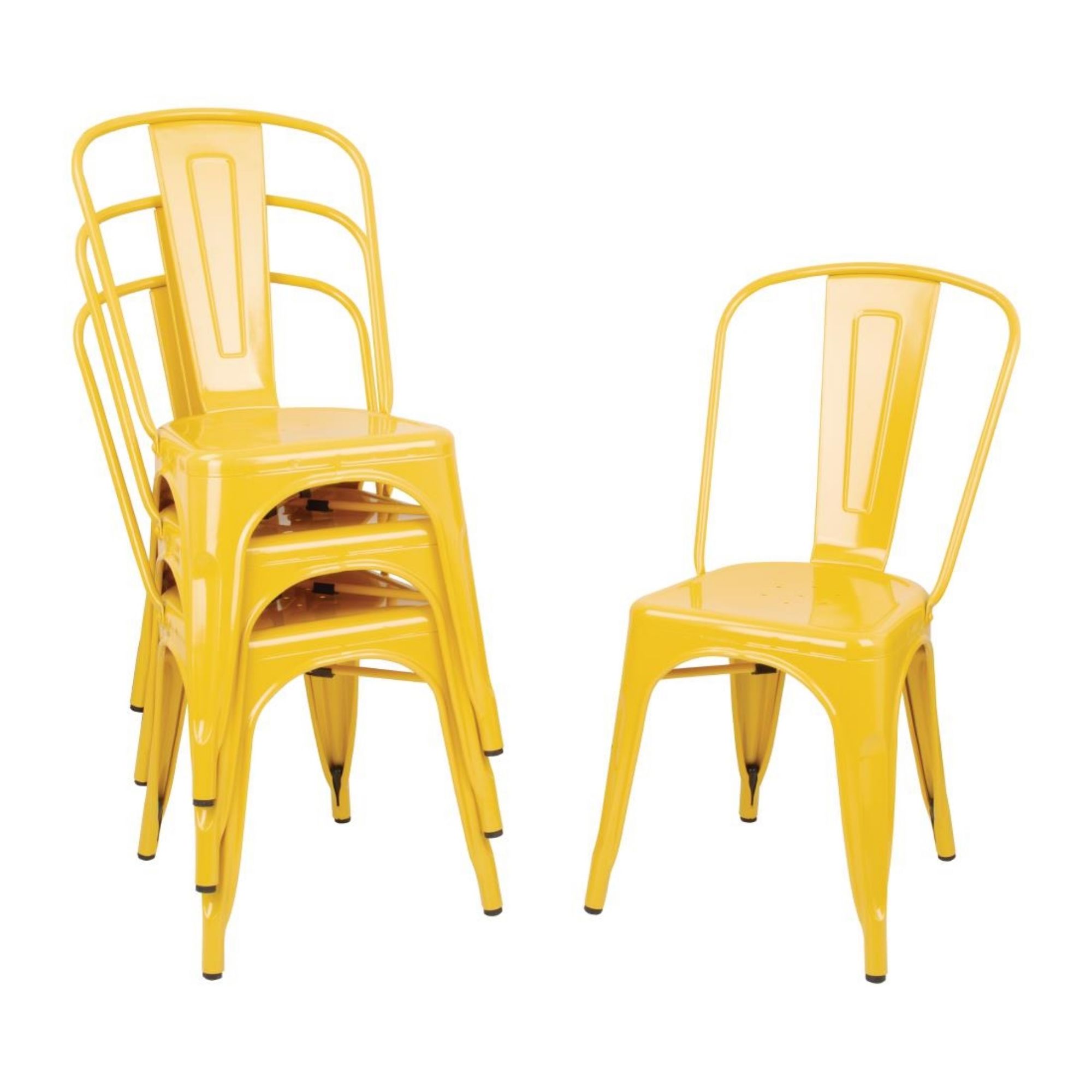 Picture of Bolero Bistro Steel Side Chairs Yellow (Pack of 4)