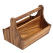 Picture of T&G Woodware Acacia Wood Condiment Basket with Handle - DL148