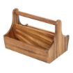 Picture of T&G Woodware Acacia Wood Condiment Basket with Handle - DL148