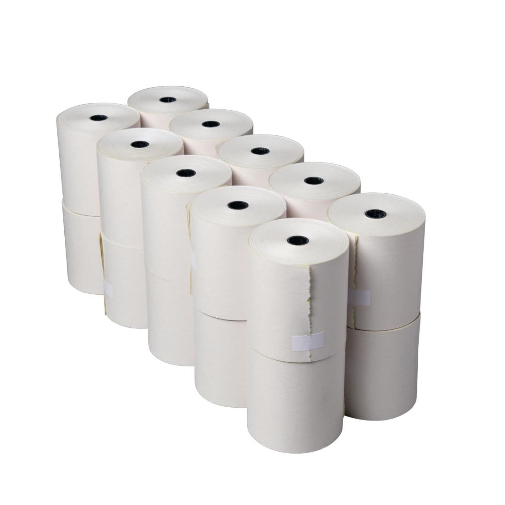 Picture of Olympia Non-Thermal 2ply White and Yellow Till Roll 76 x 70mm (Pack of 20)