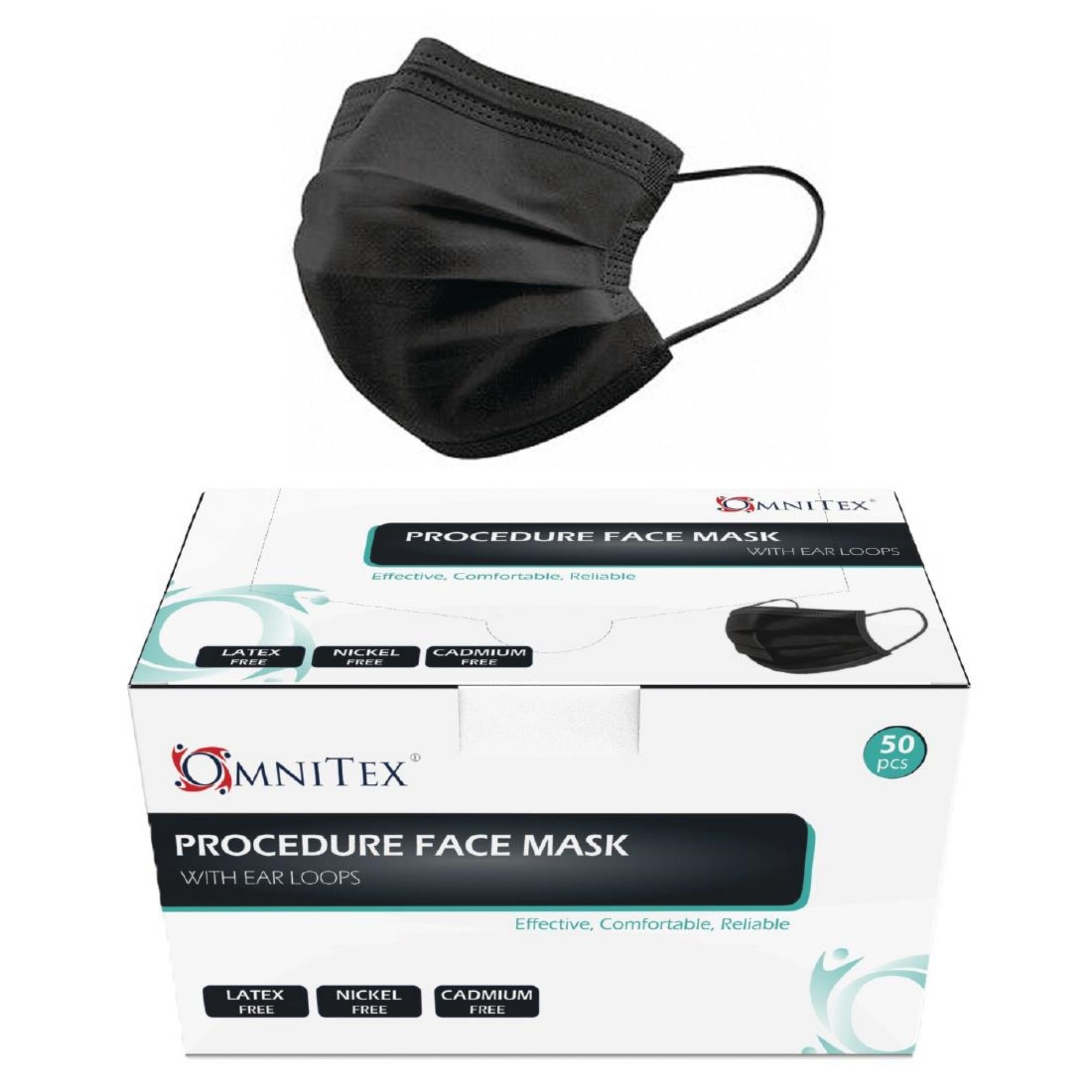 Picture of Black Type IIR Front of House Face Masks (50 Pack)