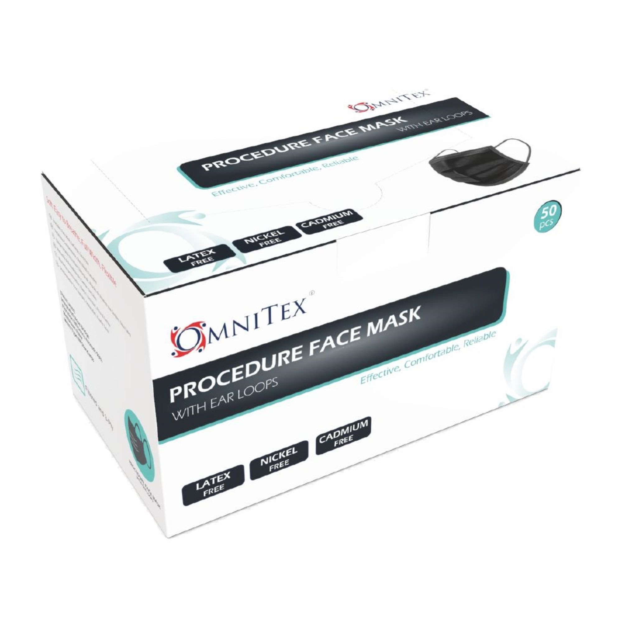 Picture of Black Type IIR Front of House Face Masks (50 Pack)