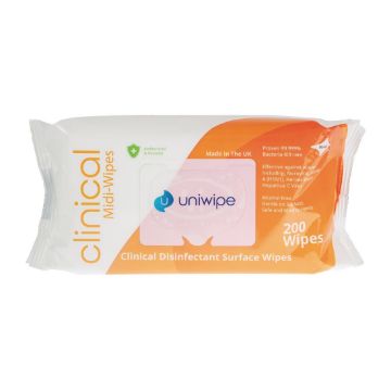 Picture of Uniwipe Clinical Disinfectant Surface Wipes (Pack of 200)