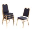 Picture of Bolero Square Back Banquet Chairs Blue & Gold (Pack of 4) - DL015