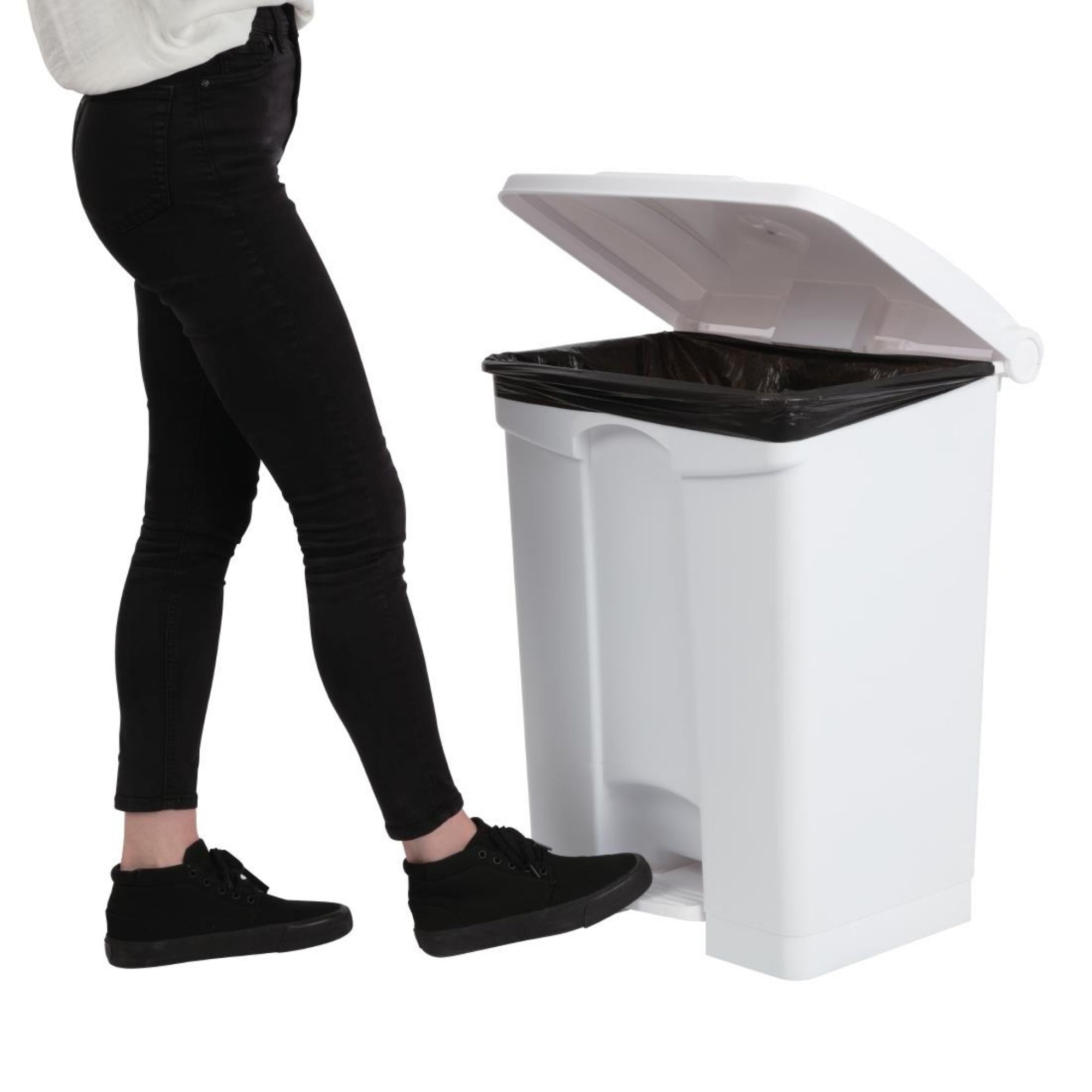 Picture of Jantex Kitchen Pedal Bin White 65Ltr
