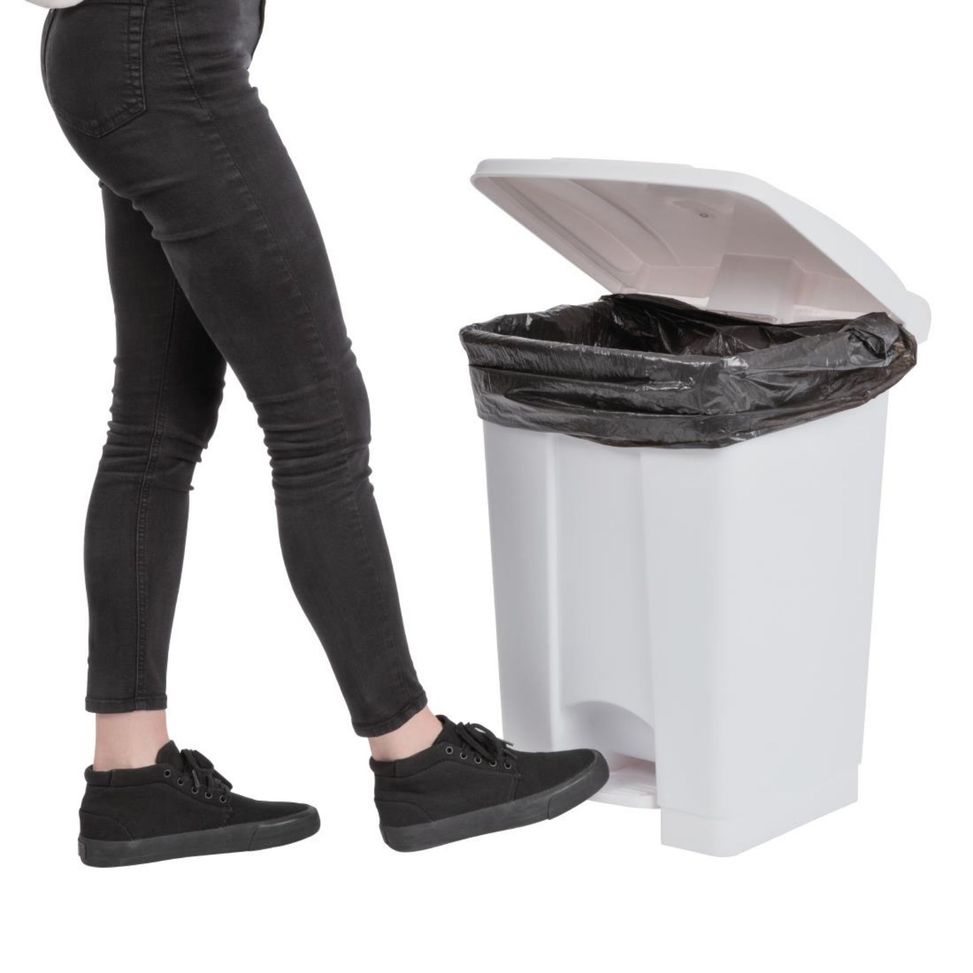 Picture of Jantex Kitchen Pedal Bin White 45Ltr