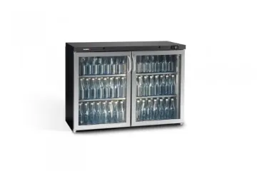 Picture of Gamko Maxiglass MG3/275GCS Hinged Double Stainless Steel Frame Glass Door Undercounter Bottle Cooler 275 Litres