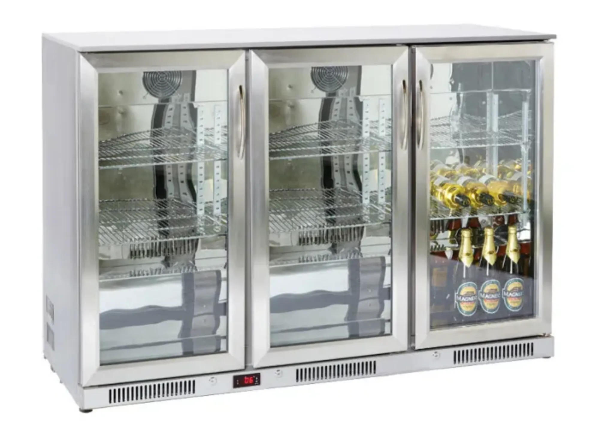 Picture of Economy Ecomy NT3ST-HC Stainless Steel Hinged Triple Door Bottle Cooler 300 Litres - NT3ST-HC