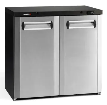 Picture of Gamko Maxiglass MG3/250CS Hinged Double Door Undercounter Stainless Steel Front Bottle Cooler 250 Litres