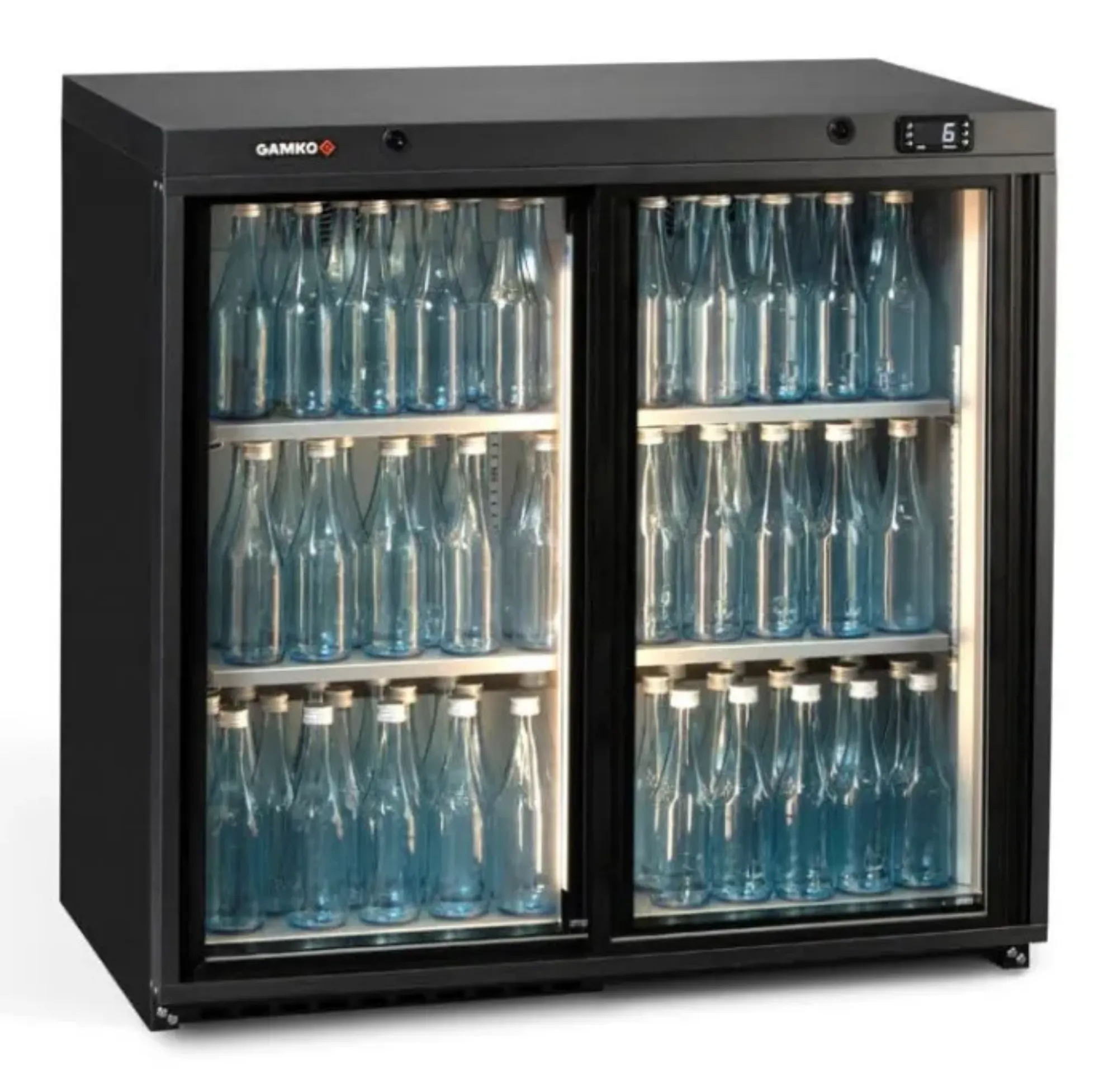 Picture of Gamko Maxiglass MG3/250SD Sliding Double Glass Door Undercounter Bottle Cooler 250 Litres - MG3-250SD