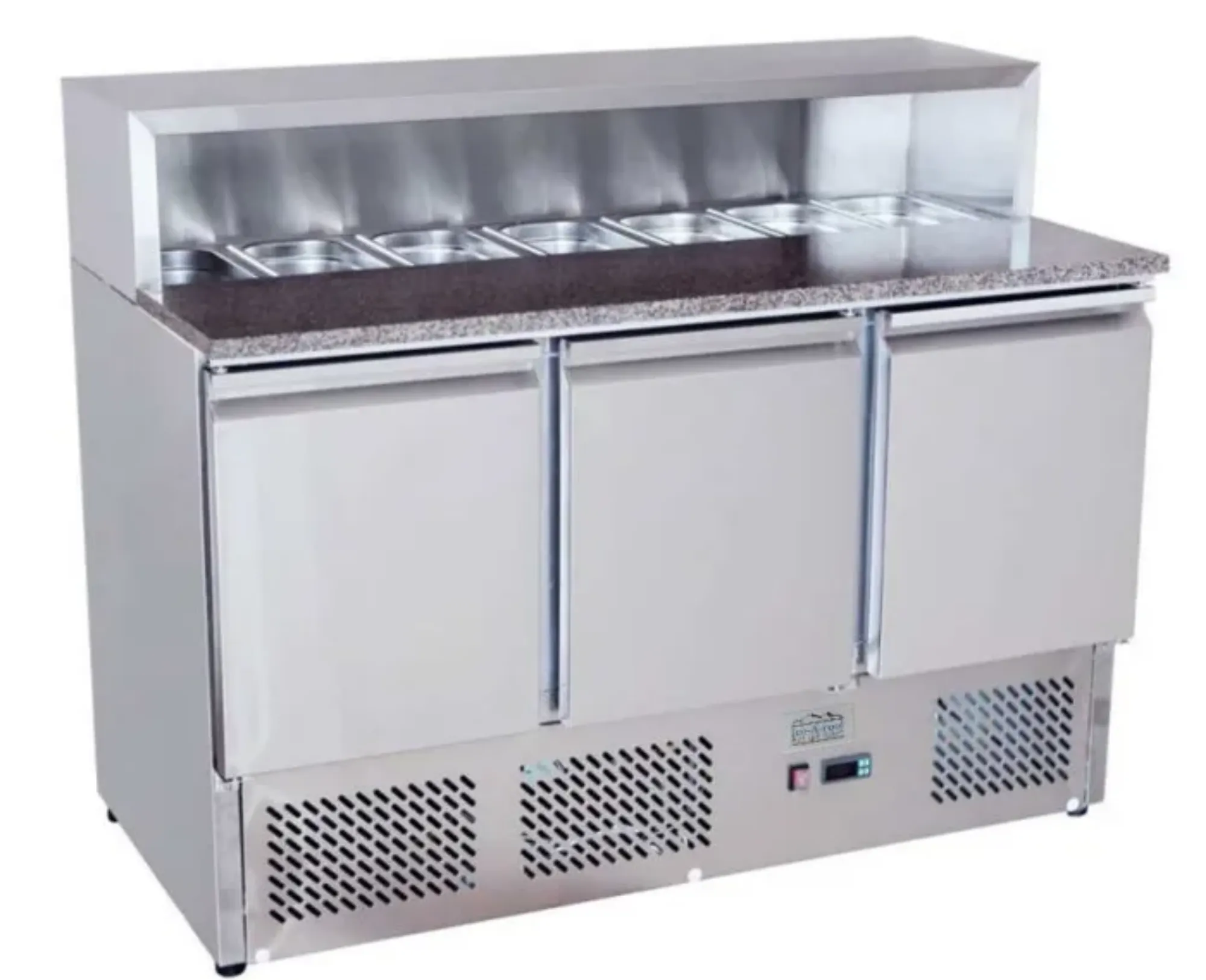 Picture of Ice-A-Cool ICE3858GR 3 Door Marble-Top Saladette Counter - ICE3858GR