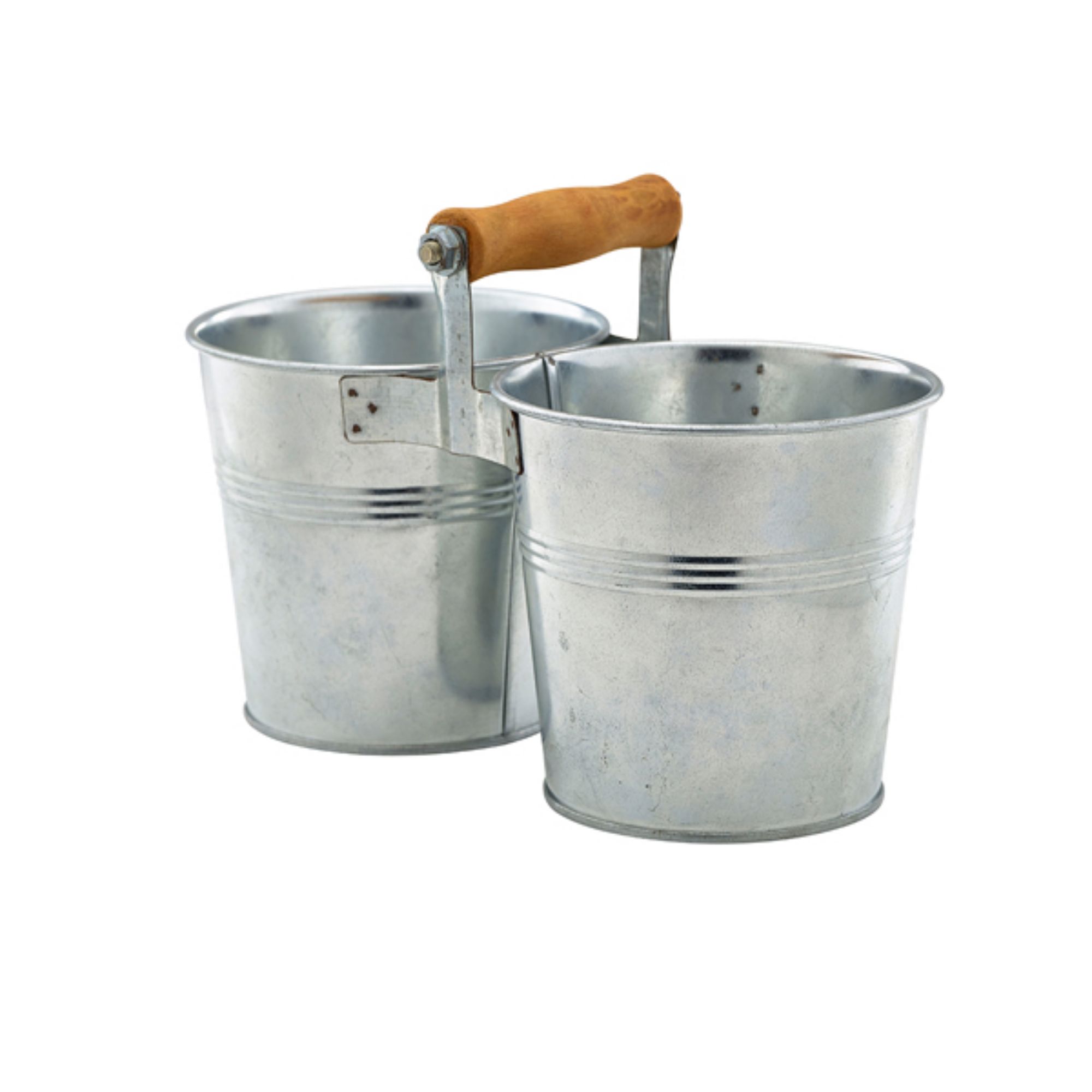 Picture of Galvanised Steel Combi Serving Buckets 12cm Dia - Pack of 12 - GSB12COM