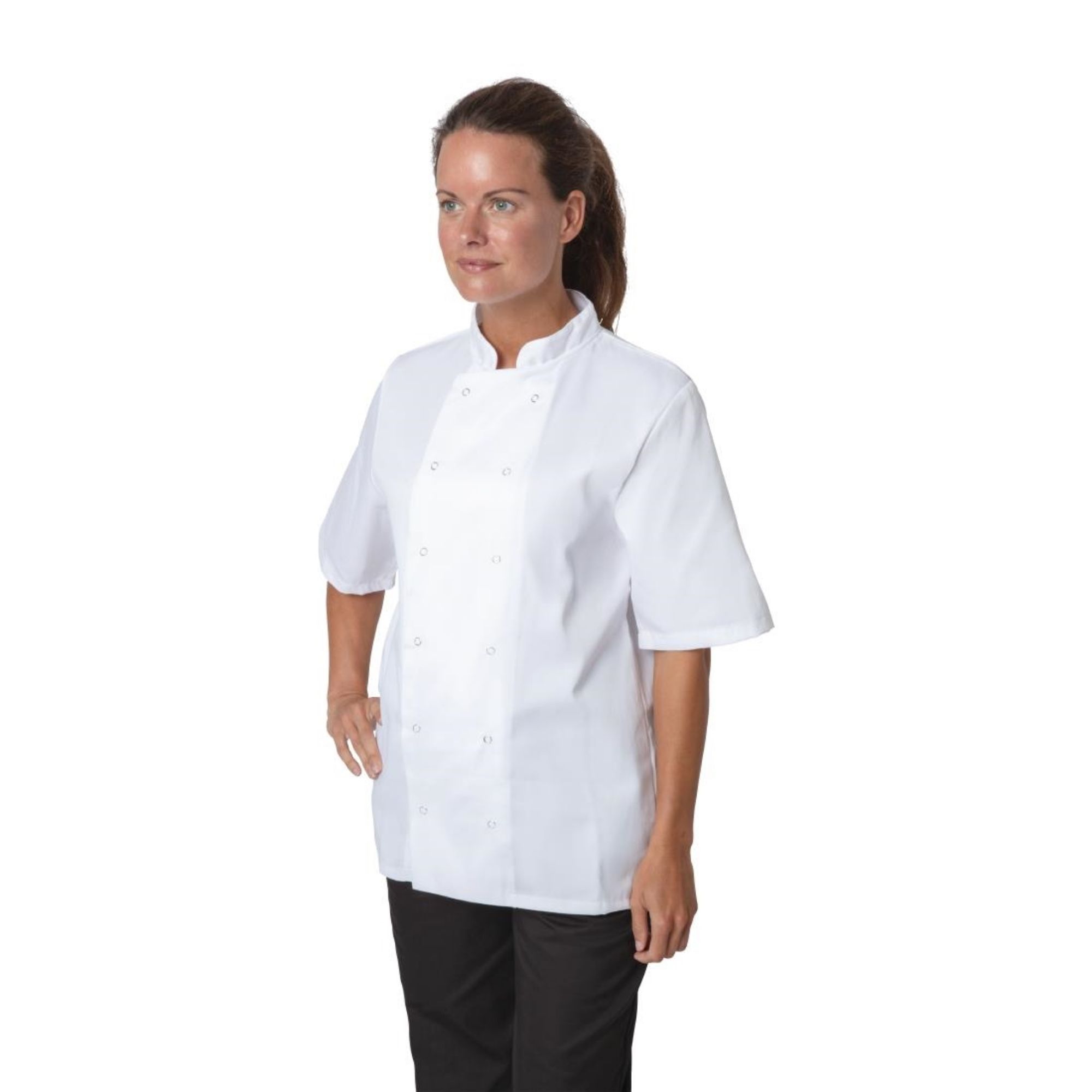 Picture of Whites Boston Unisex Short Sleeve Chefs Jacket White Medium (5 Pack)